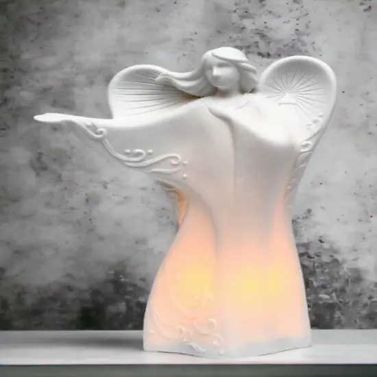Ceramic Dancing Angel Night Light, Home D&eacute;cor, Religious D&eacute;cor, Religious Gift, Church D&eacute;cor, Baptism Gift {2}
