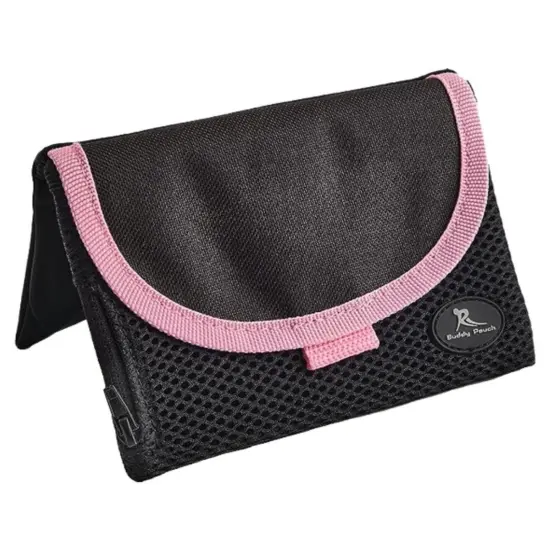 Running Buddy Unisex Running Fanny Pack - Men & Women | Walking, Traveling Waist Pack | Beltess, Chafe & Bounce Free | Water-Resistant & Magnetic Closure | L, XL, XXL | Black or Black & Pink {1}