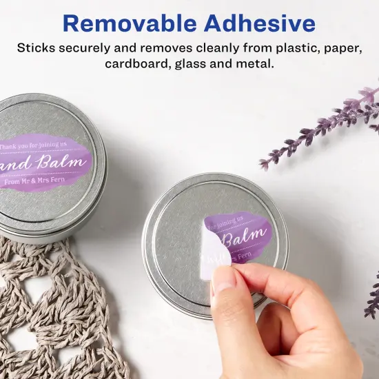 Avery Matte White Removable Oval Scalloped Labels with Sure Feed Technology, Print-to-the-Edge, 1-1/8" x 2-1/4" {2}