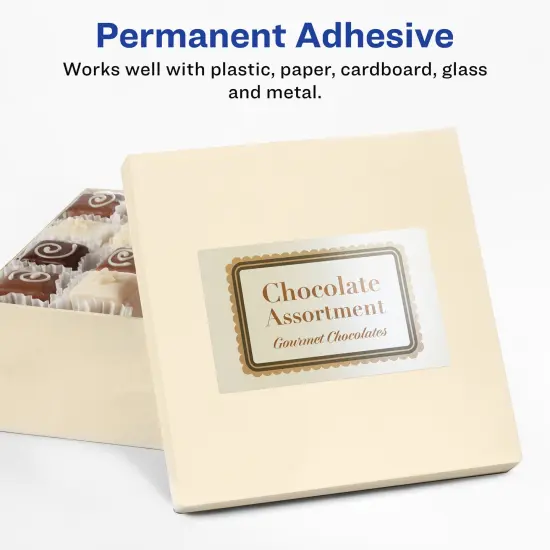 Avery Pearlized Ivory Rectangle Labels with Sure Feed Technology, 3-1/4" x 8-3/8" {3}