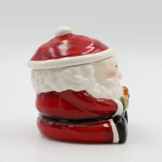 Ceramic Santa With Gingerbread Man Candy Jar, Home D&eacute;cor, Gift for Her, Gift for Mom, Kitchen D&eacute;cor, Christmas D&eacute;cor {5}