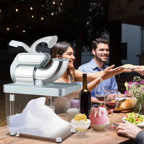 Costway 660LBS/H Commercial Ice Crusher with Dual Blades Safety On/Off Switch for Home Black/Red/White/Gray {2}