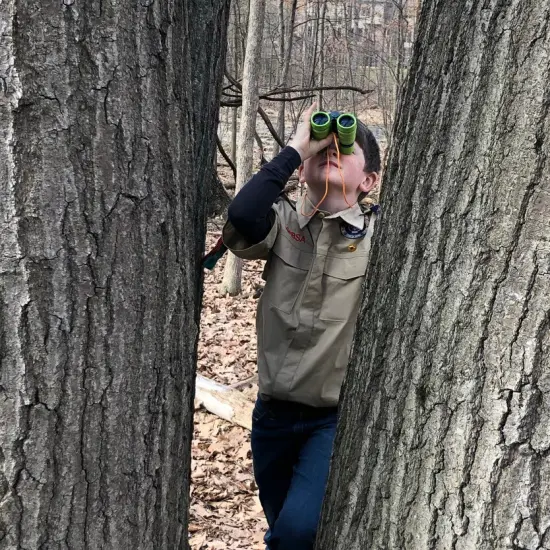 HABA Terra Kids Children's Binoculars with Compact Case, Children's Outdoor Scientific Toy with 4X Magnification Multicolor {6}