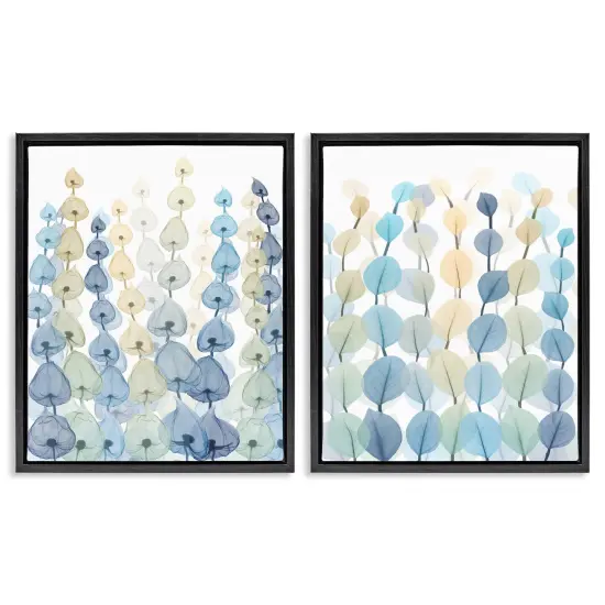 Stupell Industries Seaweed & Ocean Plants Pattern Framed Floater Canvas Wall Art Brown Floater Frame {7}