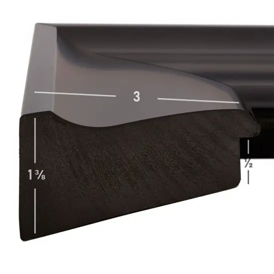 17x23 Picture Frame, Resilience Wide 2.875 Inch Polystyrene Moulding, Wall Display Frame for Art, Posters, or Photos by wallsthatspeak Black {3}