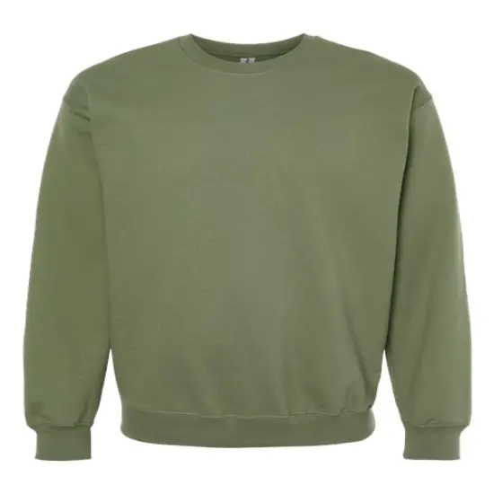 Gildan&reg; Midweight Crewneck Long Sleeve Sweatshirt Military Green {1}