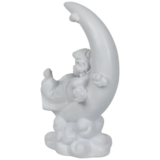 Northlight Boy Cherub Resting on Crescent Moon Statue - 7.25" White {5}