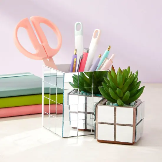 1 Inch Mirror Tiles for Crafts, 120 Pack Small Square Glass for Home Wall Decor, Mosaics Silver {5}