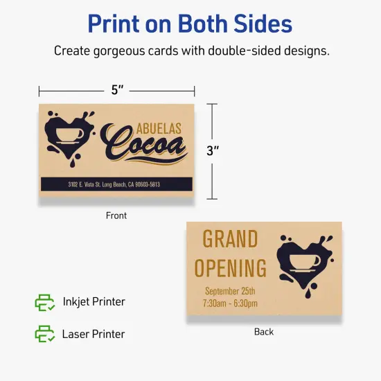 Avery Kraft Brown Index Cards, 3" x 5" Rectangle {6}