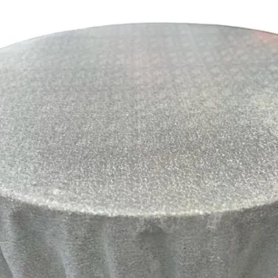 1 Yard Glitz Sequin Tablecloth Round 120 Inch Sparkling Polyester Linen for Weddings and Events Silver {1}