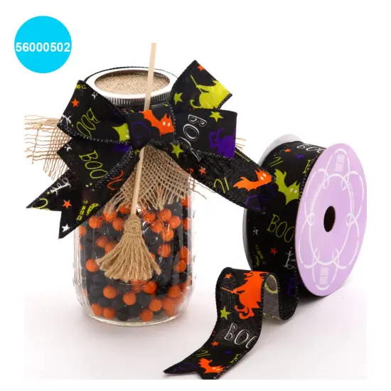 Halloween Wired Ribbon 1 1/2" W x 10 yd L 1/roll Perfect for Decorating {3}