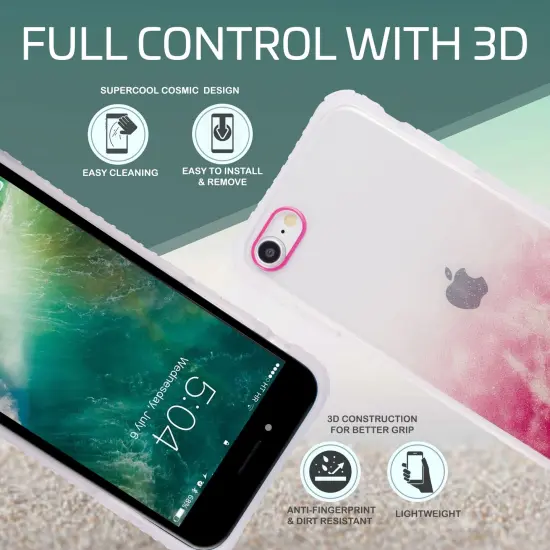 Case with Shockproof Bumper For iPhone SE 2020, Bling 3D Construction TPU IMD Cover For Teen Girls Women Red, by Insten {2}