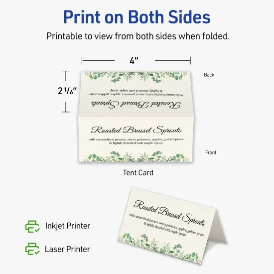 Avery Matte Ivory Tent Cards, 2-1/6" x 4" Rectangle {6}