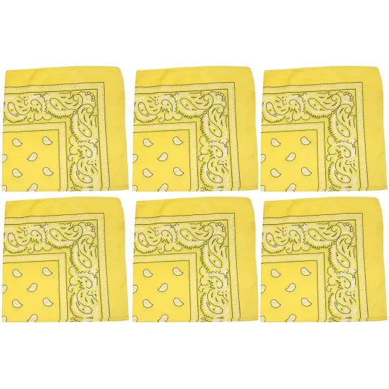6 Pack Polyester Bandanas with Paisley Print Durable and Fast-Drying {1}