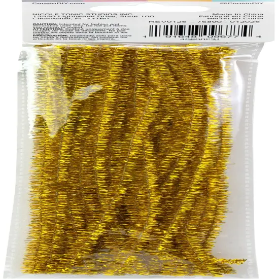 CousinDIY Tinsel Stems 6mmx12" 25/Pkg-Gold {4}
