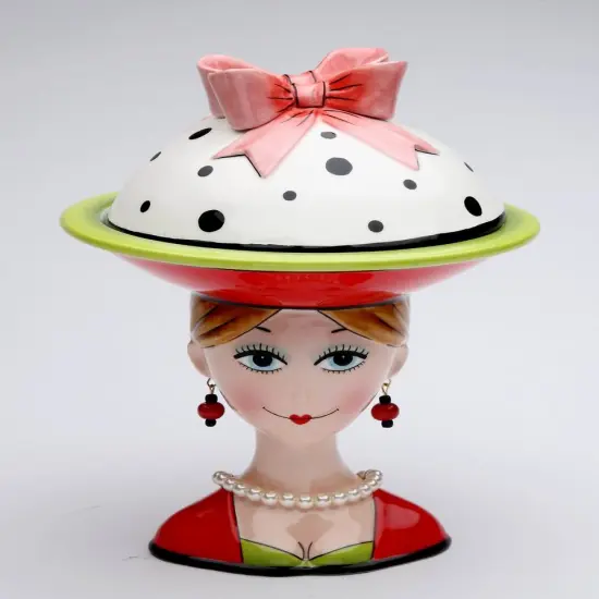 Ceramic Lady with Serving Bowl on Head, Home D&eacute;cor, Gift for Her, Gift for Mom, Gift for Friend or Coworker, Kitchen D&eacute;cor {3}