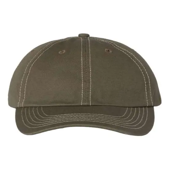 Valucap&reg; Classic Dad Hat Comfortable Relaxed Fit Olive/ Stone Stitch {1}