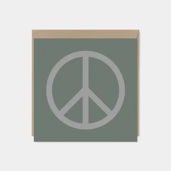 Peace Card, Gray, Square Peace Card, {1}