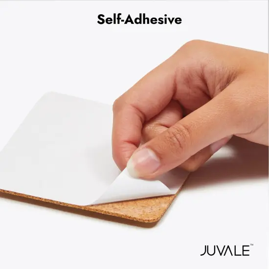 Juvale 50 Pack Square Self Adhesive Cork Board Backings for DIY Crafts, Projects, Customizable Blank Tiles, Cork Squares for Coasters, Decor (1.5 mm Thick, 3.7 in Length) Brown {7}
