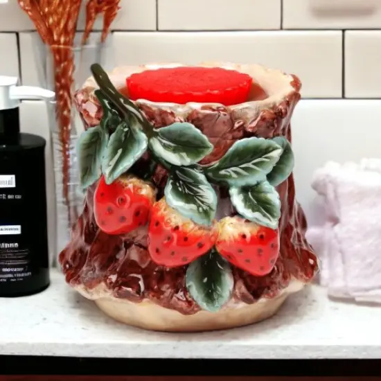 Ceramic Strawberry Tart Burner, Home Décor, Gift for Her, Gift for Mom, Kitchen Décor, Farmhouse Décor, Bathroom Decor {2}