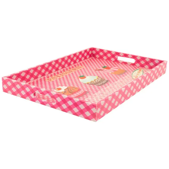 Northlight Set of 3 Pink and Blue "PATISSERIE" Rectangular Serving Trays 19" {5}