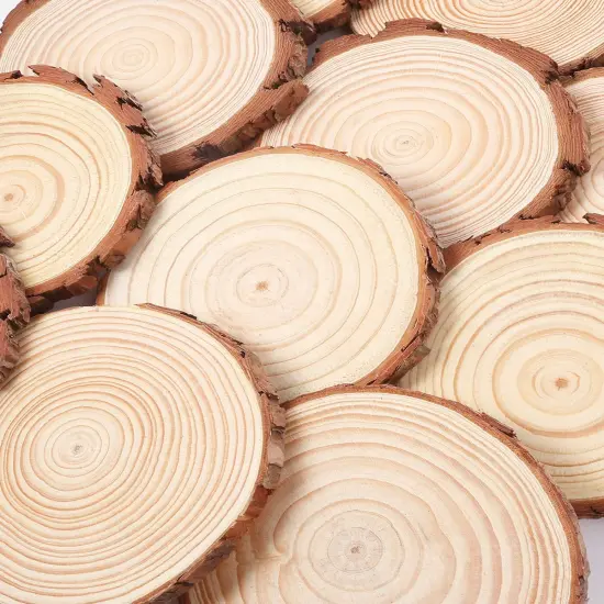 12 Pcs 5.1-5.5 Inch Wood Slices, Unfinished Wood Slice Ornaments for DIY Crafts Wedding Table Centerpieces Coasters for Arts Painting Craft {6}