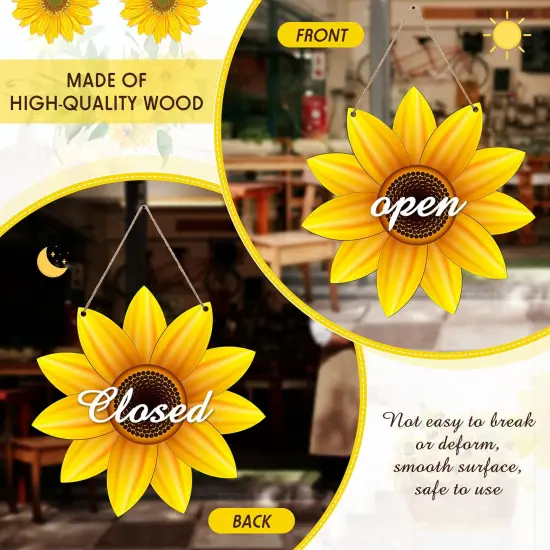 Unfinished Sunflower Wood Cutout Sunflower Sign Cutouts Sunflower Wood Door Hanger with 2.2 Yards Natural Rope for DIY Painting Hanging Welcome Sign Spring Summer Home Decoration (4) {6}