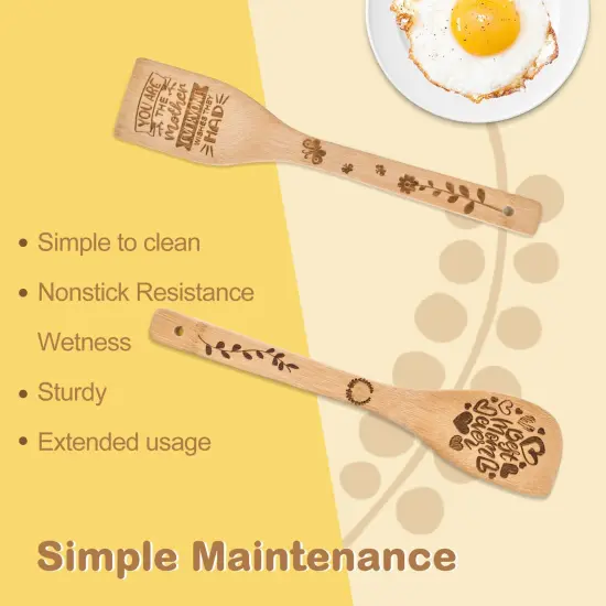 Mothers Day Mom Gifts for Mom Grandma Wife from Husband Daughter Son -Wooden Cooking Spoons Set - Mother's, Christmas,Birthday, Anniversary Kitchen Cooking Presents Ideas for Women Her {2}