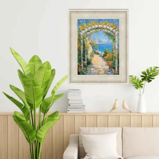 Wide White Wash Scoop Wooden Picture Frame 16x20 frame {1}