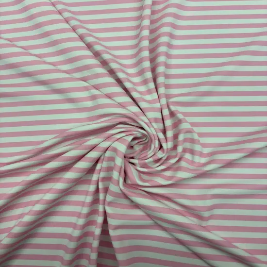 1 Yard Baby Pink Quarter Inch Striped Spandex Fabric for Leggings and Dancewear 58/60 Inches Wide {1}