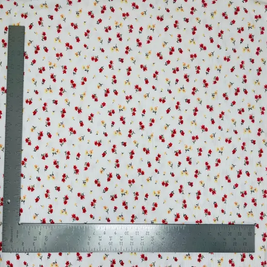 1 Yard 4x2 Brushed Rib Knit Fabric Floral Print Soft Stretch 58"-60" Width Mauve {2}