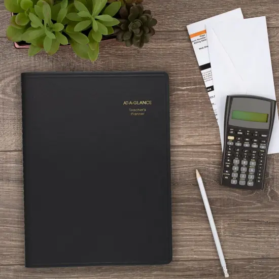 Teacher Planner, 8-1/4" x 10-7/8", Undated Weekly & Daily Planner -Black {3}