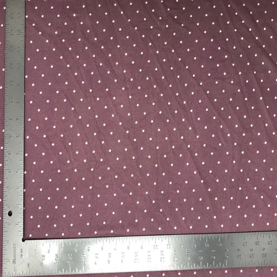 1 Yard Techno Crepe Knit Pin Polka Dot Print Fabric Stretch Textured 58"-60" Width Navy/Ivory {1}