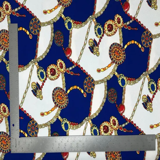 1 Yard Stretch Liverpool Knit Chain Print Fabric for Dresses, Headbands, Dancewear Width 58-60 Inches {1}