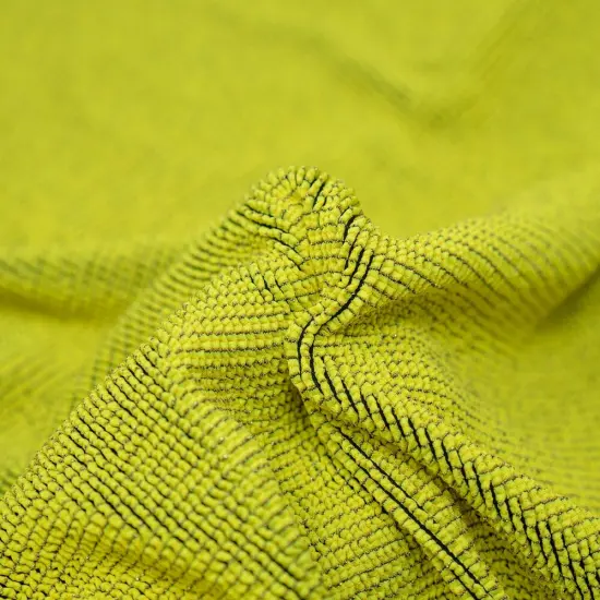 1 Yard 36" x 23/24" Ritzy Crinkle Nylon Polyester Spandex with Metallic Fabric 680 GSM Lemonade - UV/B R {1}