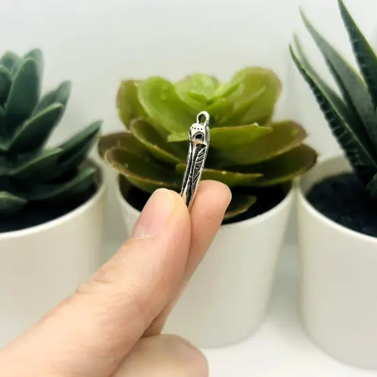 1, 4, 20 or 50 Pieces: Silver Owl Pendant Charms {4}