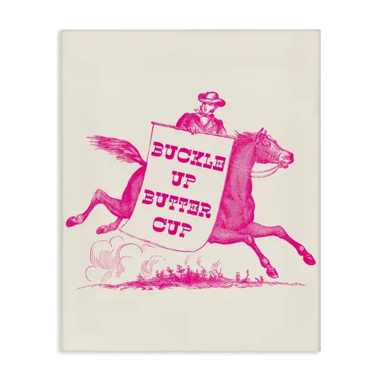 Stupell Industries Buckle Up Buttercup Cowboy Canvas Wall Art Design by Daphne Polselli {1}