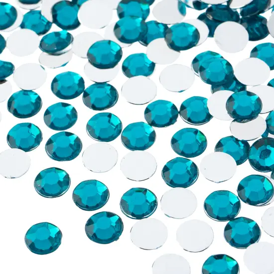 John Bead 8mm (SS39) Round Acrylic Flat Back Rhinestones, 1000pcs Turquoise {1}