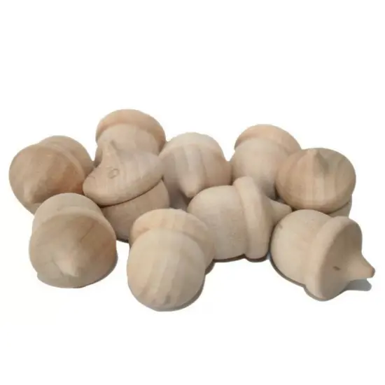 Kitcheniva 10 Pcs Natural Wooden Acorns Waldorf Fall Decor DIY {1}