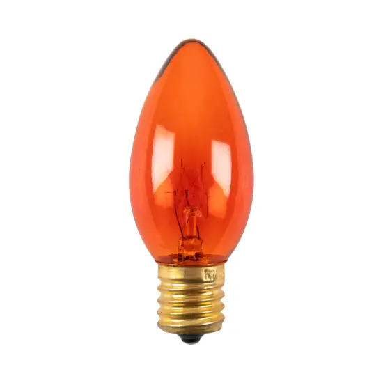 Northlight C9 Transparent Incandescent Christmas Replacement Bulbs - Orange - Pack of 25 {5}