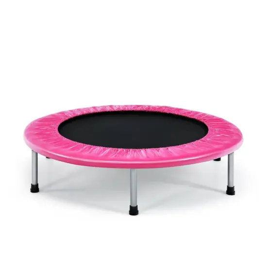 38 Inch Mini Folding Trampoline Portable Leisure Fitness Backboard Pink {7}