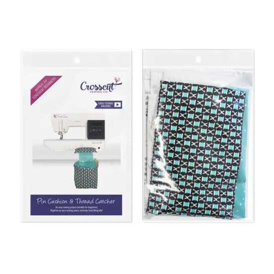 Crosscut Sewing Co.&reg; Pin Cushion & Thread Catcher Sewing Project Kit for Beginners with Fabric, Instructions and Video Spools {2}