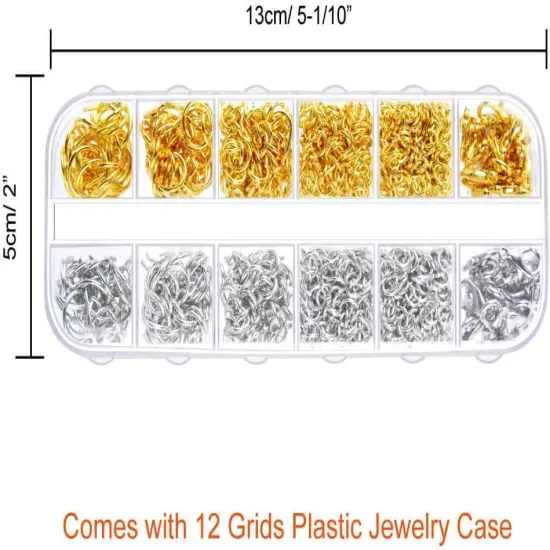1200Pcs Open Jump Rings and Lobster Clasps Jewelry Findings Kit (Silver and Gold) {4}