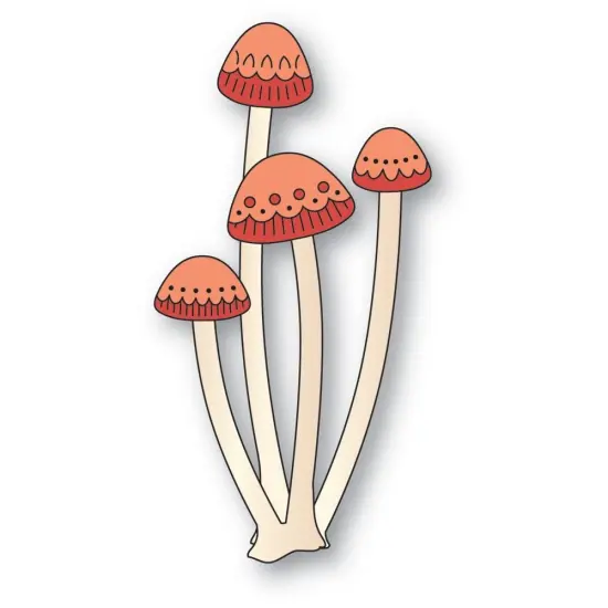 Poppystamps Dies-Nordic Long Stem Mushrooms {3}