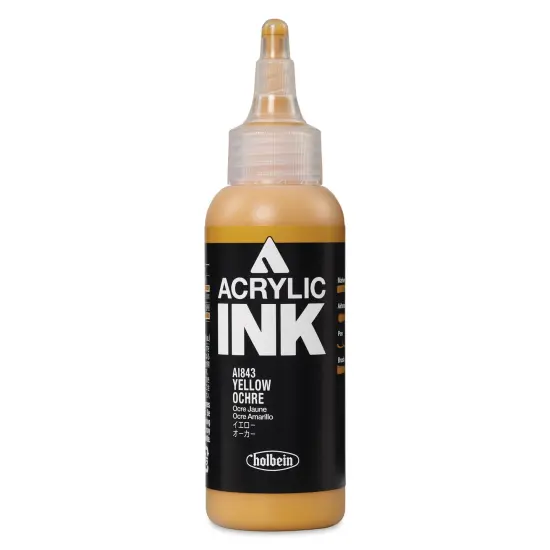 Holbein Acrylic Ink - Yellow Ochre, 100 ml {1}
