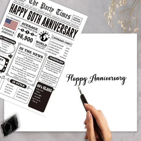 60th Anniversary Card for Women Men {3}