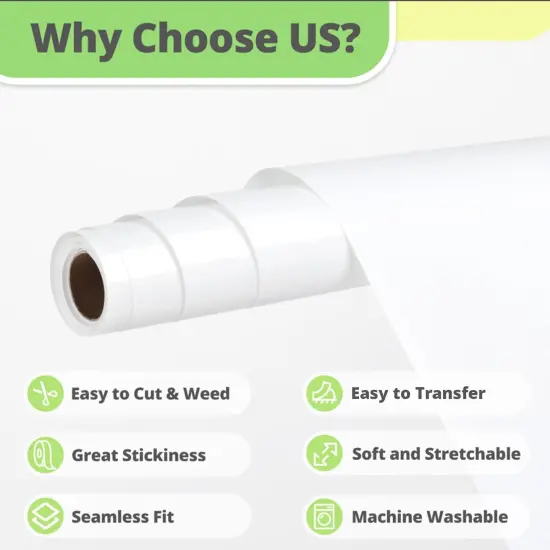 12" x 10ft White Iron on Vinyl for All Cutter Machine {3}