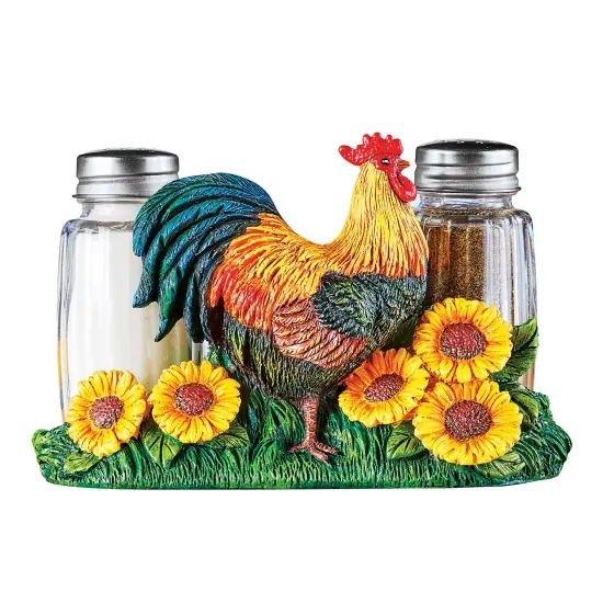 Collections Etc Rooster Country Charm Salt and Pepper Shakers {2}