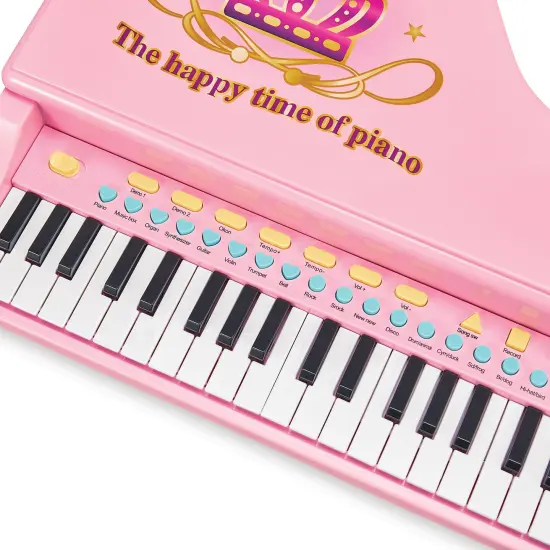 Collections Etc Interactive Pink Piano and Stool with MP3 Connectability {5}