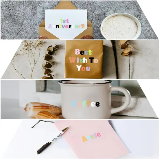 4560 Pieces Multicolor 1/2 Inch Letter Stickers {3}